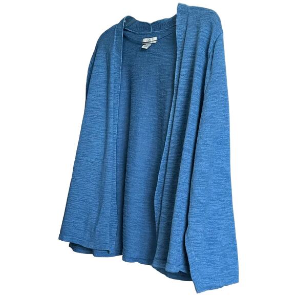 CROFT & BARROW LONG SLEEVE OPEN FRONT JACKET, WOMENS, XL, VARIGATED BLUE - Picture 3 of 9